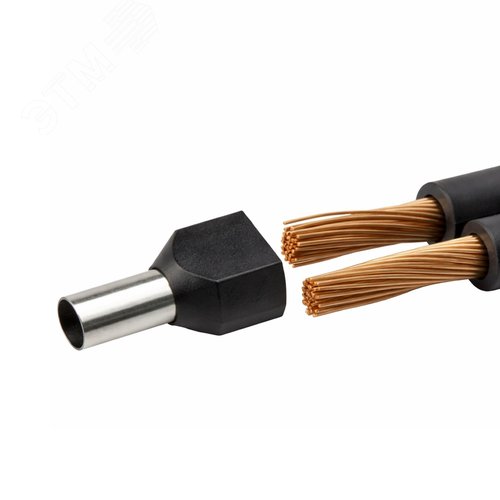 Наконечник-гильза двойная с изолир.фланцем 1,5 кв.мм черный (НШВИ2) - фото 3