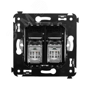 Avanti Розетка RJ-45 в стену, 5e двойная экранированная, ''Черный квадрат'' - фото 3