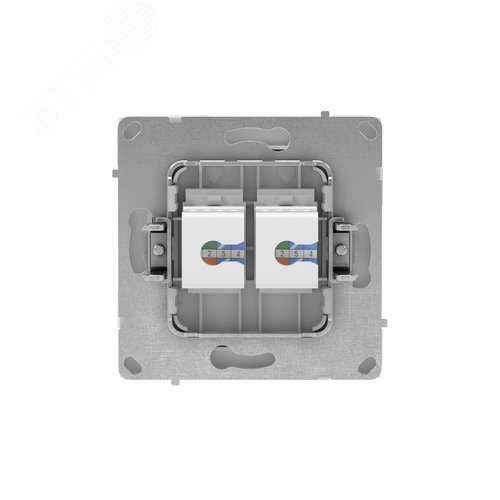 Компьютерная розетка RJ-45 без шторки, кат.5е двойная, KANT, белый песок - фото 3