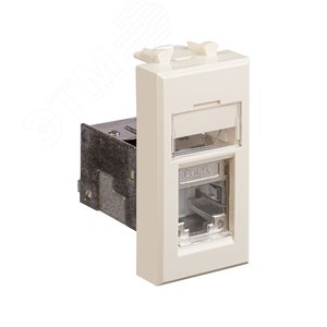 Компьютерная розетка RJ-45 модульная, кат.5е экранированная, Avanti, ванильная дымка, 1 модуль - фото 2