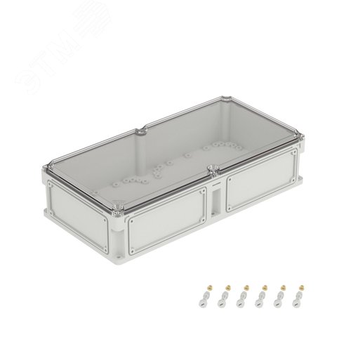 Корпус IP66/IP67, 600х300х146 мм, без МП, с фланцами, прозрачная крышка H= 21 мм - фото 1