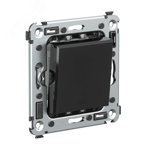 Avanti Переключатель одноклавишный в стену, ''Черный квадрат'' - фото 2