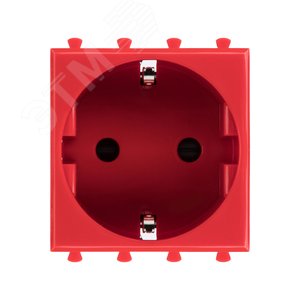 Avanti Розетка ''Красный квадрат'', 2P+E, с защитными шторками, 2 модульная