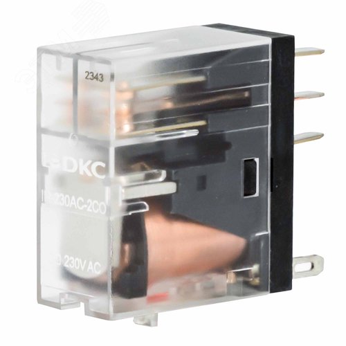 Реле миниатюрное промышленное, 2CO, коммутируемый ток 8 А, AgSnO, напряжение 230V AC, опция – светодиод - фото 2