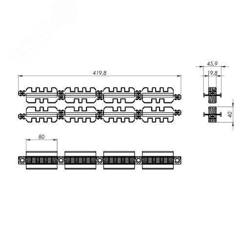 Комплект изоляторов главной шинной системы 2-3 шины на полюс, толщиной 10мм, 4Р - фото 6