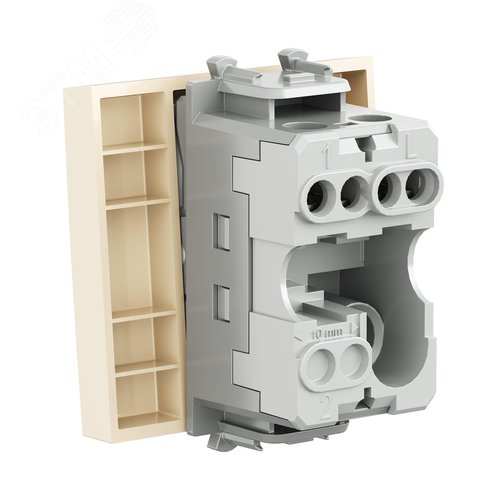 Выключатель одноклавишный модульный, Avanti, ванильная дымка, 2 модуля - фото 4