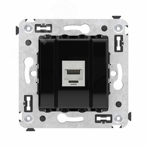 Avanti Компьютерная розетка RJ-45 без шторки в стену, кат.6А одинарная экранированная,  Черный квадрат - фото 1