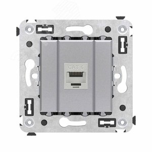 Avanti Компьютерная розетка RJ-45 без шторки в стену, кат.6 одинарная экранированная,  Закаленная сталь - фото 1