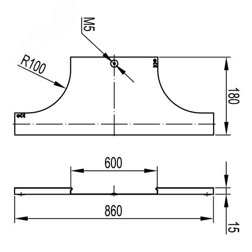 Крышка на ответвитель DL осн.600 в комплекте с метизами и пластинами PTCE - фото 3