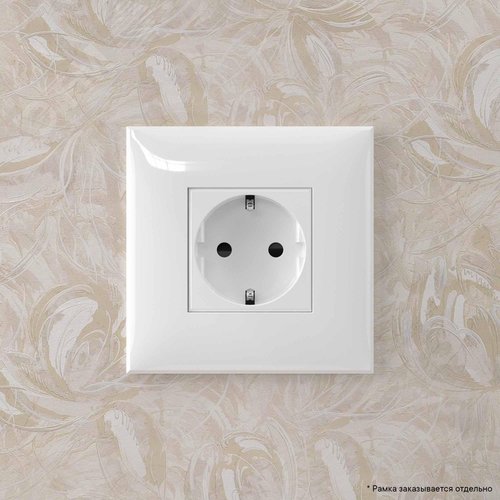Avanti Розетка в стену, 2P+E, с защитными шторками, ''Белое облако'' - фото 5