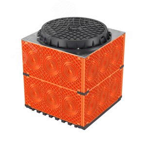 Кабельный колодец связи (ККС) пластиковый для кабельной канализации с пластиковым люком, F0, 750х750х750 мм - фото 1