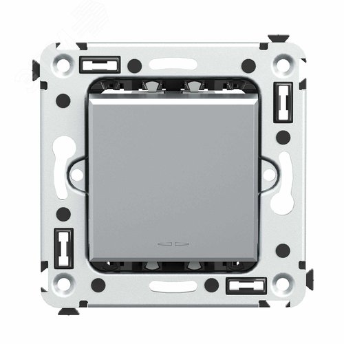 Avanti Инвертор одноклавишный в стену Закаленная  сталь (Переключатель сх.7) - фото 1