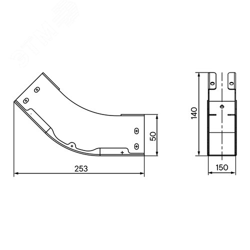 Угол вертикальный внутренний 45 градусов 50х150 2,0 мм цинк-ламель в комплекте крепежные элементы соединительные пластины - фото 2