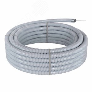 Металлорукав DN 10мм в герметичной ПВХ изоляции, Dвн 10,0 мм, Dнар 14,0, с протяжкой, 100 м, цвет серый - фото 4