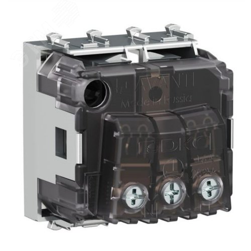 Розетка модульная, 2P+E, с з/ш, Avanti, закаленная сталь, 2 модуля - фото 4