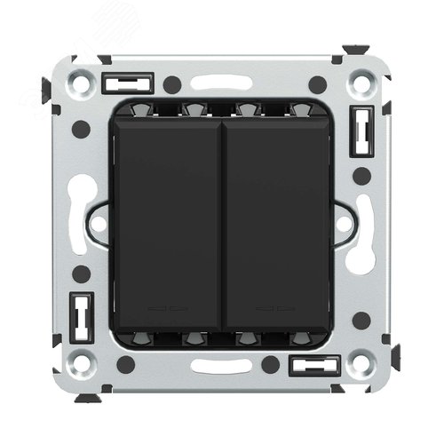 Изображение товара Avanti Кнопка двухклавишная в стену, , Черный матовый (шт)