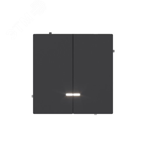 Переключатель двухклавишный с подсветкой, KANT, черный уголь - фото 2