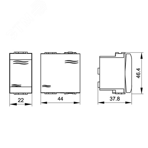 BRAVA Переключатель одноклавишный с подсветкой белый - фото 2