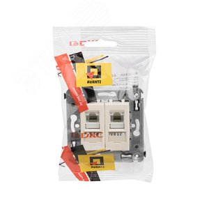Avanti Розетка RJ-45 в стену, кат.6 двойная, ''Ванильная дымка'' - фото 5