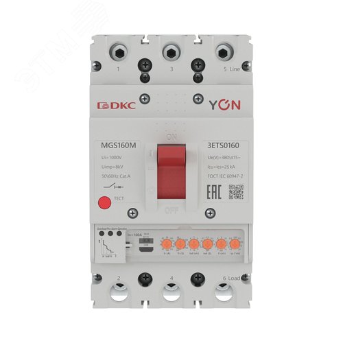 Выключатель автоматический YON max MGS160M 3P 63-160А 25кА с электронным расцепителем ETS - фото 2