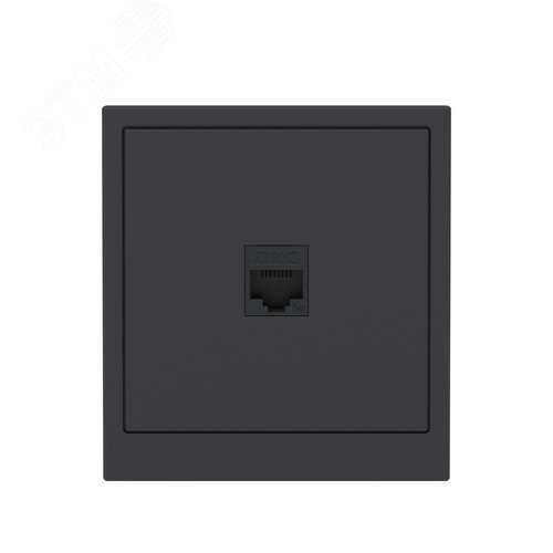 Компьютерная розетка RJ-45 без шторки, кат.5е одинарная, KANT, черный уголь - фото 6