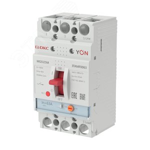 Выключатель автоматический YON max MGS125M 3P 50,4-63А 25кА с регулируемым термомагнитным расцепителем - фото 1