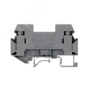 Клемма измерительная, винтовой зажим, 2 точки подключения, 6 кв.мм, серая - фото 2