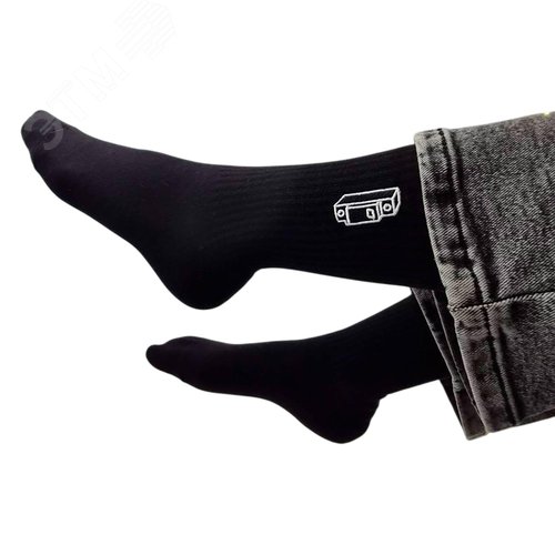 Носки черные с вышивкой, размер 41-44 - фото 3