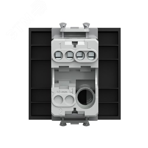 Выключатель одноклавишный модульный, Avanti, черный матовый, 2 модуля - фото 3