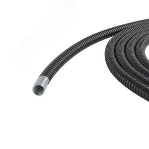 Металлорукав DN 10мм в герметичной ПВХ изоляции, низкотемпературный, Dвн 10,0 мм, Dнар 14,0, 50 м, цвет чёрный - фото 2