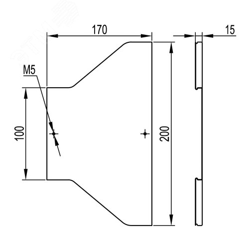 Крышка на переходник RRC симметричный 200/100, горячеоцинкованная в комплекте с метизами и пластинами PTCE - фото 3