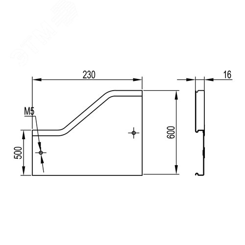 Крышка на переходник RRS левосторонний 600/500 в комплекте с метизами и пластинами PTCE - фото 3
