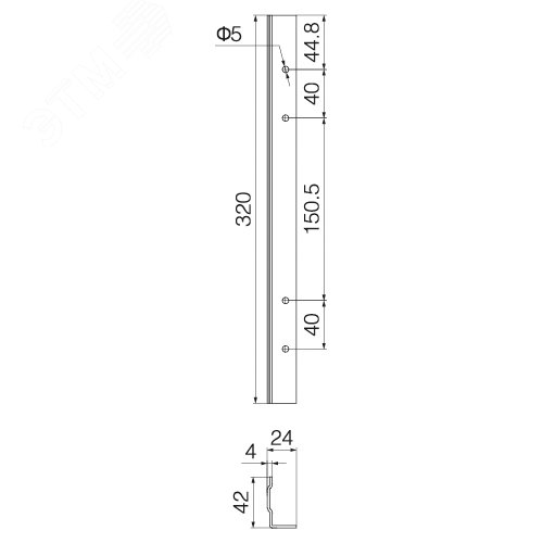 Заглушка торцевая держ.шин 10мм 3п.100мм - фото 2