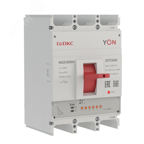 Выключатель автоматический YON max MGS1600H 3P 640-1600А 85кА с электронным расцепителем ETS - фото 1