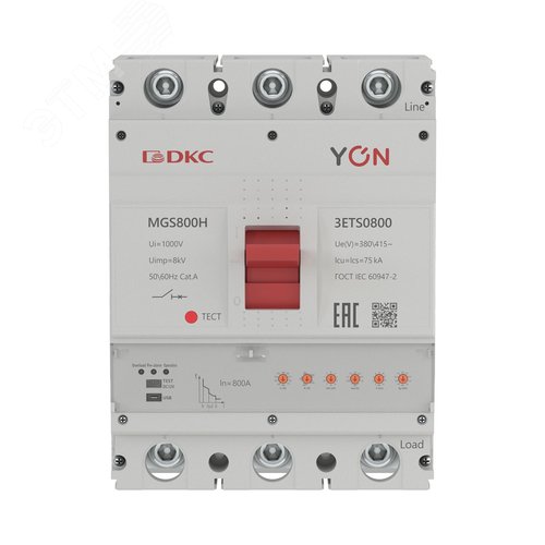 Выключатель автоматический YON max MGS800H 3P 320-800А 75кА с электронным расцепителем ETS - фото 2