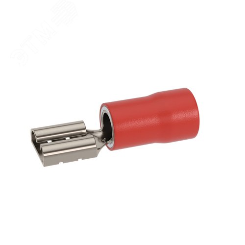 Наконечник-разъем плоский, розетка 4.8x0.8, изолированный фланец, для кабеля сечением до 1.5кв.мм - фото 1