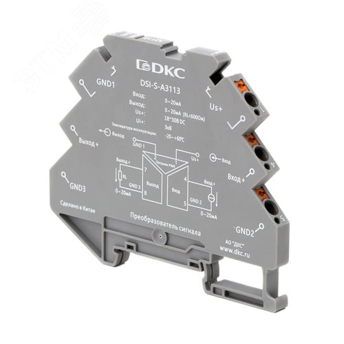 Преобразователь сигнала DSI, 6,2 мм 1 вход 0…20 мА, 1 выход 0…20 мА - фото 1