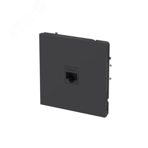 Компьютерная розетка RJ-45 без шторки, кат.5е одинарная, KANT, черный уголь - фото 2