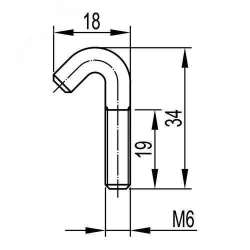 Крюк болт М6Х20ц - фото 2