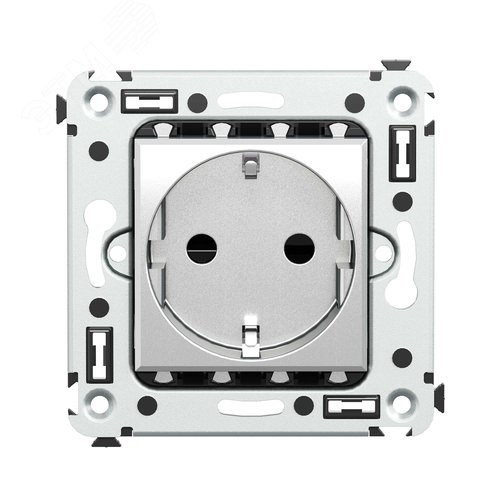 Avanti Розетка в стену 2P+E с з/ш  Закаленная сталь - фото 1