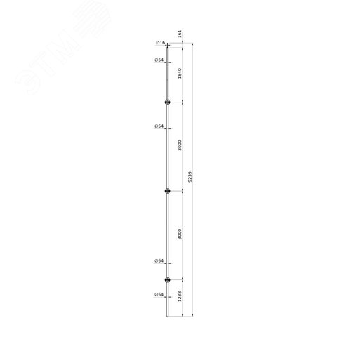 Мачта молниеприемная для установки в грунт, 8 метров - фото 2