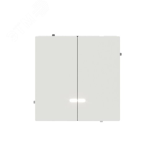 Переключатель двухклавишный с подсветкой, KANT, белый песок - фото 2