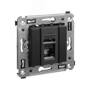 Avanti Компьютерная розетка RJ-45 в стену, кат.6 одинарная,, Черный матовый - фото 2