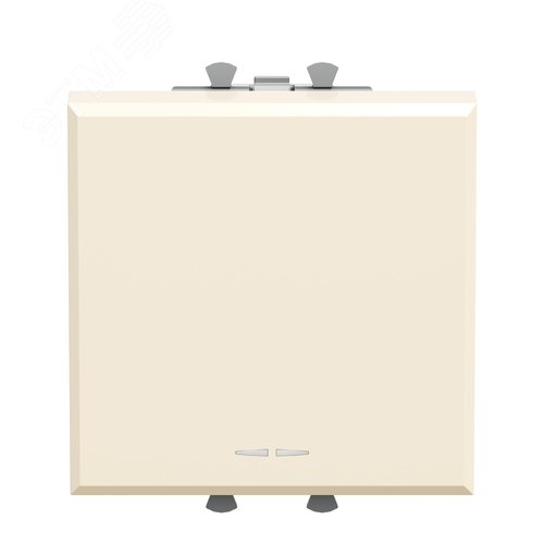 Выключатель двухполюсный одноклавишный модульный, Avanti, ванильная  дымка, 2 модуля - фото 1