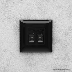 Avanti Розетка RJ-45 в стену, кат.6 двойная, ''Черный квадрат'' - фото 6