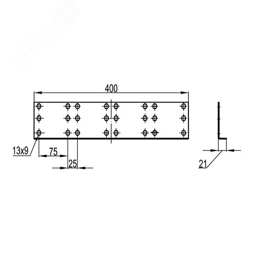 Соединитель горизонтальный H80 мм L400 мм цинк-ламельный (аналог горячеоцинкованный) - фото 2