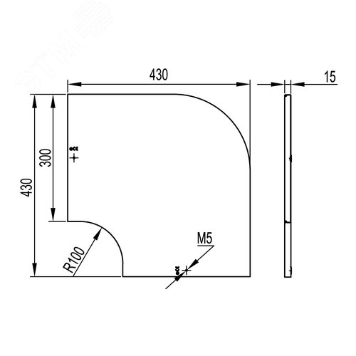 Крышка на угол CPO 90 горизонтальный 90° осн.300, горячеоцинкованная в комплекте с метизами и пластинами PTCE - фото 3