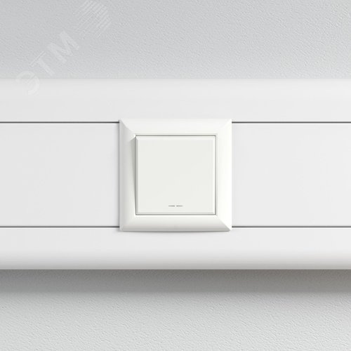 Выключатель одноклавишный модульный, Avanti, белое облако, 2 модуля - фото 5