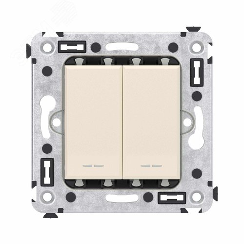 Avanti Кнопка двухклавишная в стену,Ванильная дым ка - фото 1