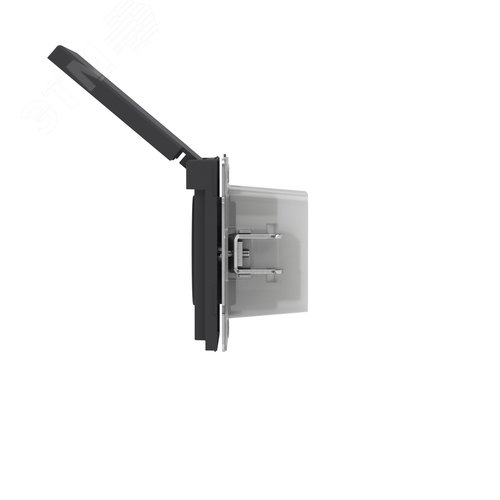 Розетка силовая, 2P+E, с з/ш, с крышкой, IP44, KANT, черный уголь - фото 4